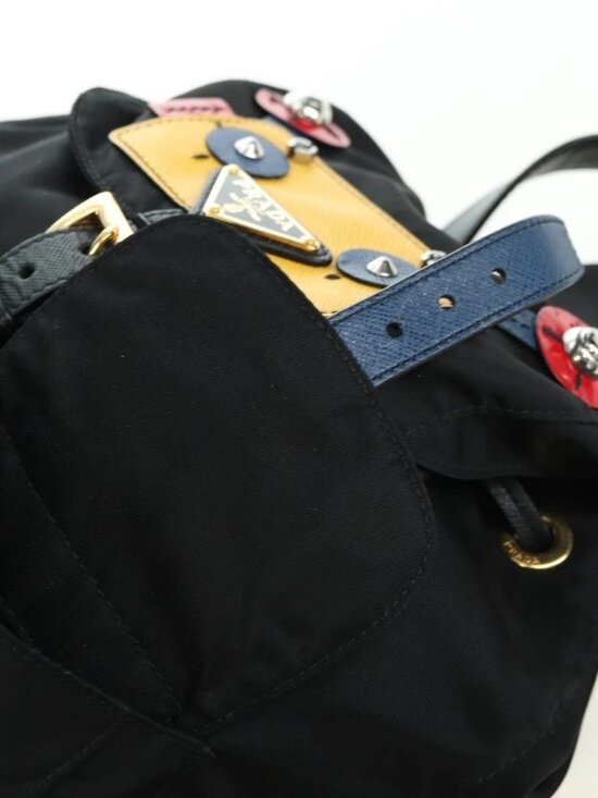 PRADA Robot Backpack Nylon Black Silver Auth 176514SAV main image 4